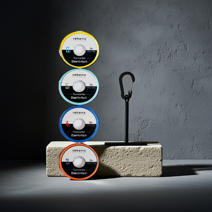 4er Set Fluorocarbon + Spulenhalter