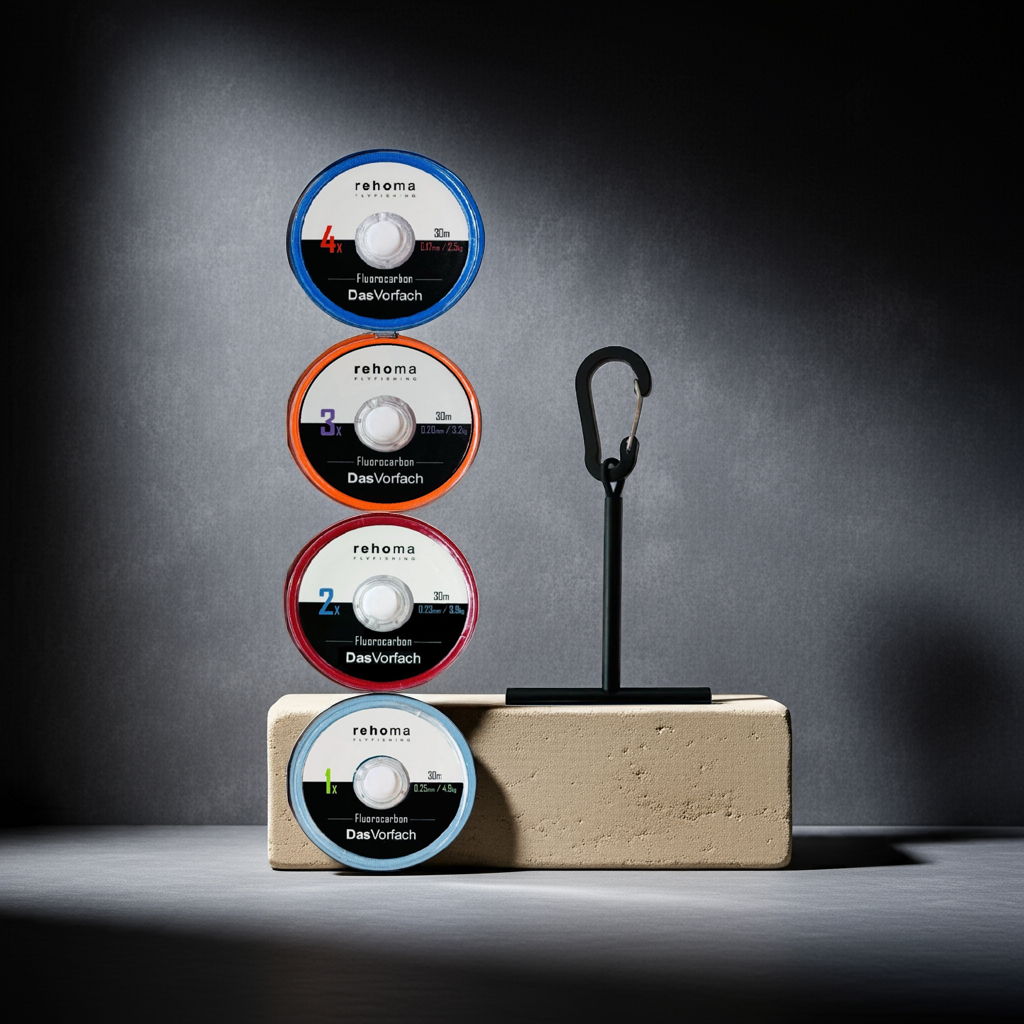 4er Set Fluorocarbon + Spulenhalter