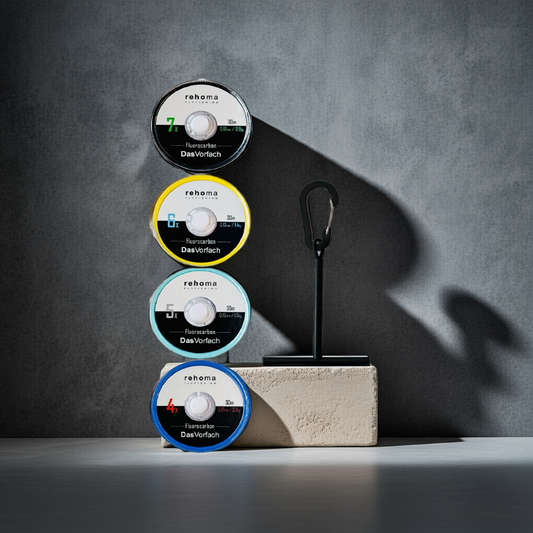 4er Set Fluorocarbon + Spulenhalter